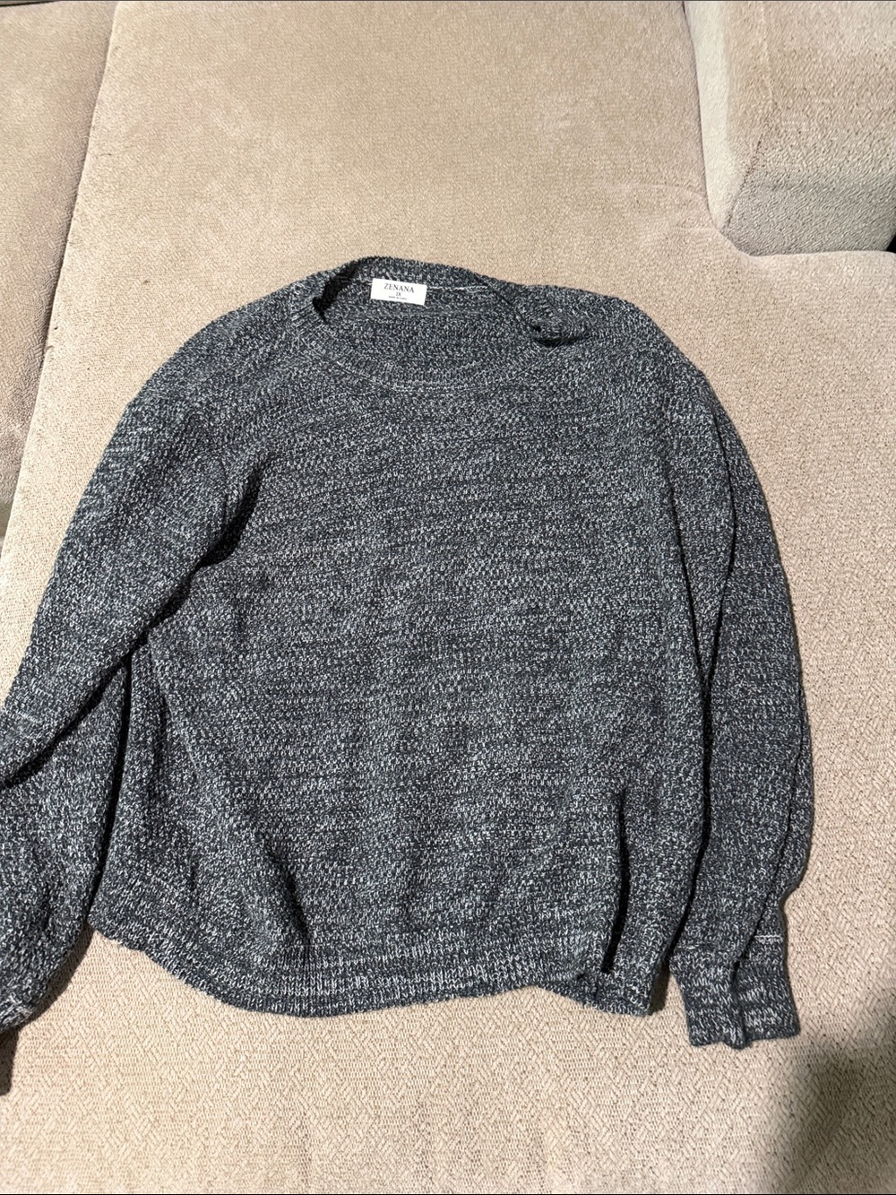 Zenana Outfitters Charcoal Heather Crewneck Sweater